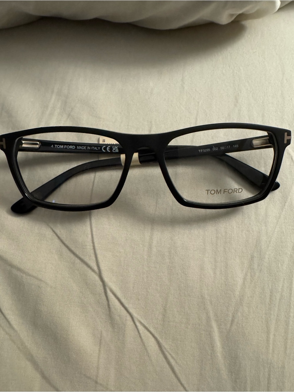Tom Ford Men's Matte Black Rectangular Glasses